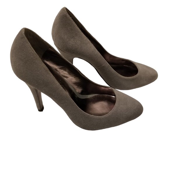 Gray Suede Almond Pointed Toe Stiletto Heels Pumps Charles by Charles David - Picture 3 of 10
